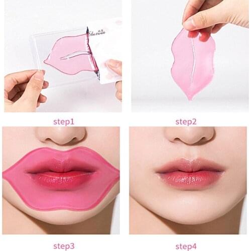5pcs Collagen Lip Mask Moisturizing Anti Dry Lip Membrane Plant Extract Pomegranate Essence Nourishing Anti Wrinkle Skin Care