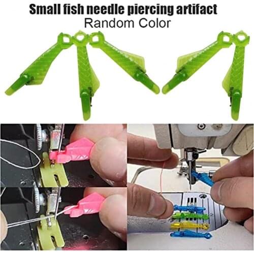 5Pcs/Set Needle Threader Fish Type Plastic Threader Sewing Machine Needle Guide Automatic DIY Needle Sewing Threader Craft Tools