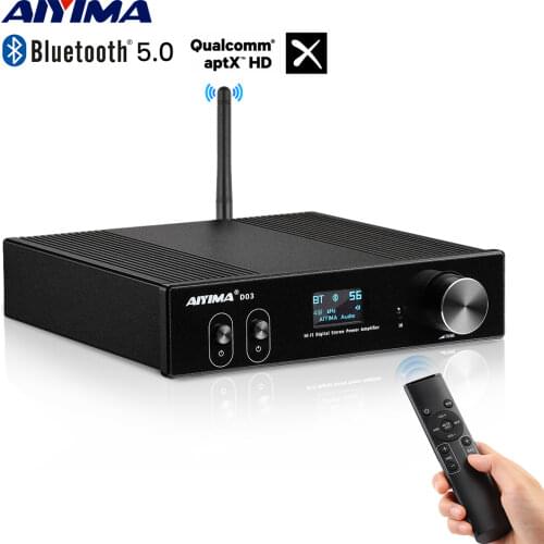 AIYIMA Bluetooth Amplifier 150Wx2 Stereo HiFi Sound Amplificador Subwoofer Amplifiers USB DAC OLED APTX AMP DIY 2.1 Home Theater