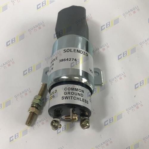 Free shipping for Excavator parts Hyun dai 225-7/9 Cummins flameout switch 3864274 flameout solenoid valve new digger
