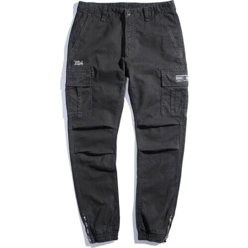 Men Cargo Pants Spring Autumn Cotton Casual Pants Mens Pocket Trend Loose Fashion Trousers Plus Size Retro Stretch Cargo Jogger