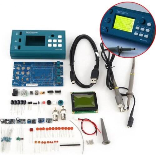 LCD Digital Storage Oscilloscope/Frequency Meter DIY Kit with Professional BNC Probe USB Interface DSO 20MSa/s 3MHz