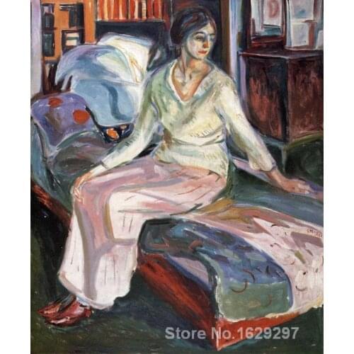 Painting by Edvard Munch art Model on the Couch High Quality Hand painted