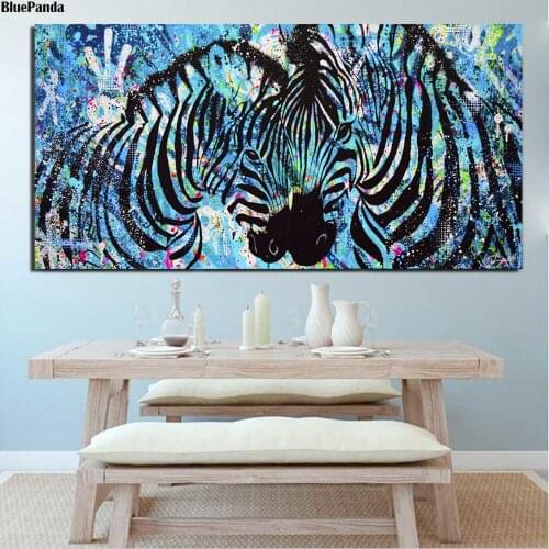 Animal Zebra Amour Poster Oil Canvas Paintings Graffiti On The Wall Art Pictures For Living Room Decoration Home Decor