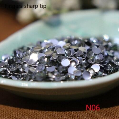 1000 pcs SS6 Gray 14 Facets Resin Round Rhinestone Sparkling Rhinestones Nail Art Decoration DIY N06