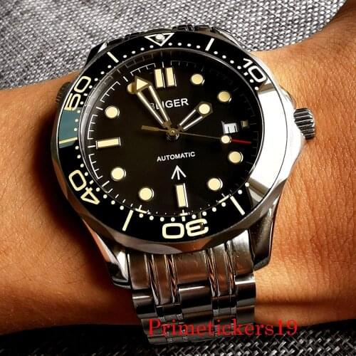 Bliger 41mm Mechanical Automatic Mens Watch Sapphire Crystal Date Rotating Bezel NH35 MIYOTA 8215 Movement