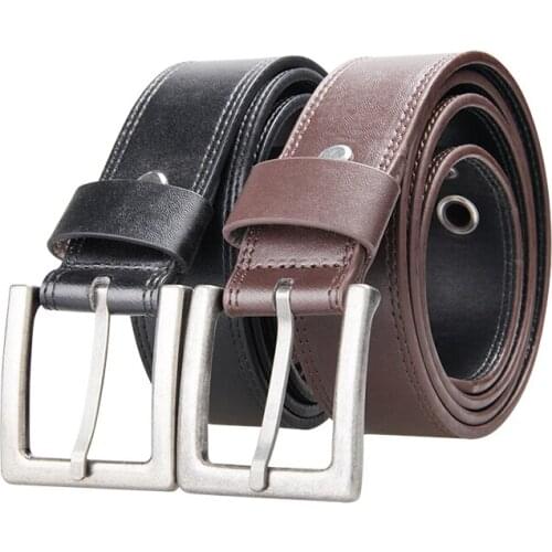 Men Belt For Men Cowskin Genuine Leather Personality Men belt Buckle Quality Male Black Brown Strap Vintage Jeans