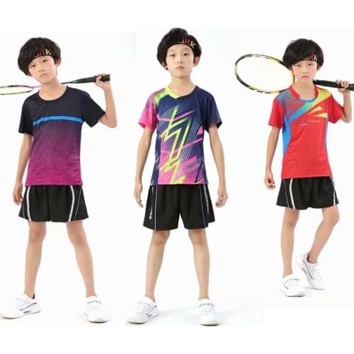 New children badminton shirt set , Boys badminton shorts , tennis shirt kid , Girl tennis tee shirts, Table T Shirt + Shorts