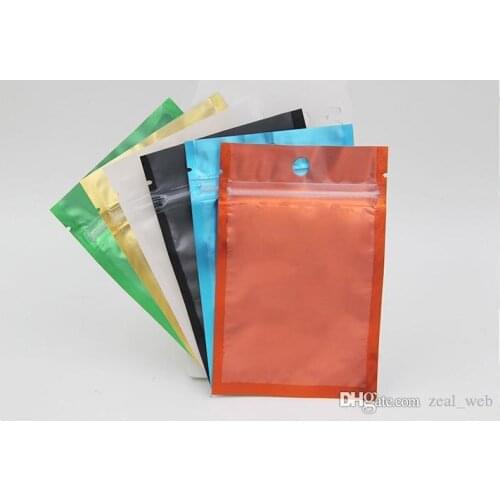 One side clear colored Resealable Zip Mylar Bag Aluminum Foil Bags Smell Proof Pouches Jewelry bag