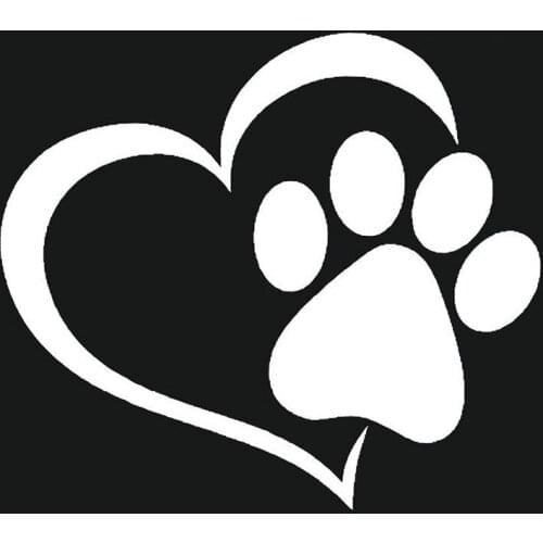 Lovely Cute Dog Paw with Peach Heart KKs Cover Scratches Car Sticker Pvc 11cm X 9.5cm