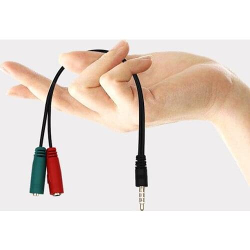 OULLX Splitter 3.5mm 1 Male to 2 Female Stereo Audio Y-Splitter Microphone Jack Female Earphone Jack Adapter Cable Plug