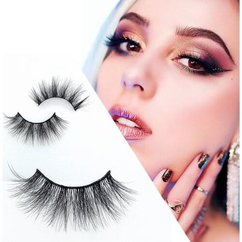 1pcs/2pair Makeup Eyelashes Mink Lashes Fluffy Soft Wispy Volume Natural long Cross False Eyelashes Eye Lashes Reusable Eyelash