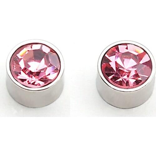 Crystal Earrings Womens Stainless Steel Fashion Small Magnetic Earring Couple Multicolor Jewelry No Pierced Ears Gifts for Woman