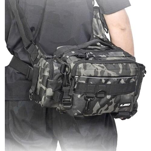 Fishing Tackle Storage Bag 5.9L Single Shoulder Crossbody Backpack Waterproof Waist Pack Fish Lures Storage Fishing Bag Pole Bag