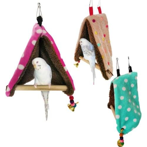 Warm Bird Nest Bed Hammock House Perch for Parrot Parakeet Finch Canary Cage Toy Perch