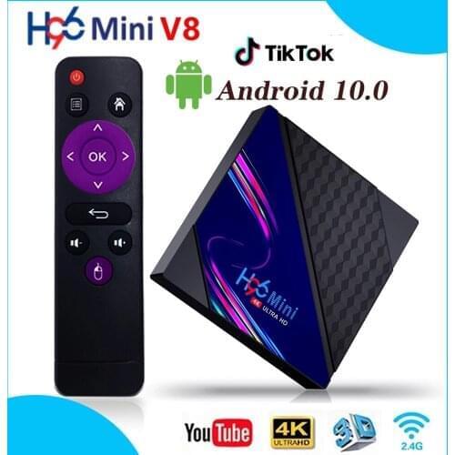 10pcs H96 Mini V8 Smart TV Box Android 10 2GB RAM 16GB ROM Support 1080p 4K 60fps Google Play Youtube H96Mini Media Player