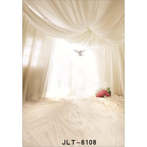 White Curtain Foto Backgrounds for Photo Studio Computer Printed Vinyl Photography Backdrops Photocall for Weddings Children