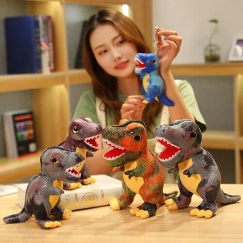 1pc 15/20/26cm Simulation Tyrannosaurus Plush Toy Stuffed Cartoon Dinosaur Animal Key Chain For Kids Birthday Home Decor Gifts