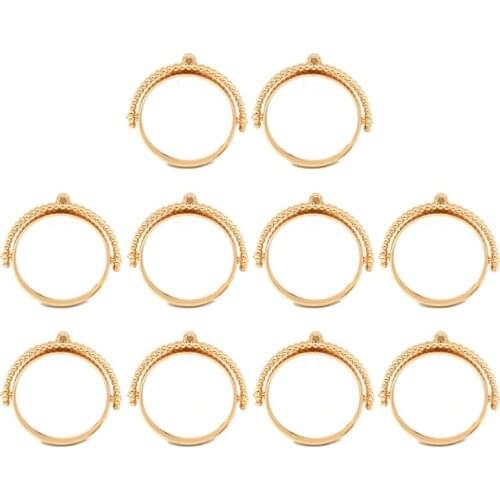 10Pcs Rotating Frame UV Resin DIY Keychain Pendant Open Bezels Jewelry Making