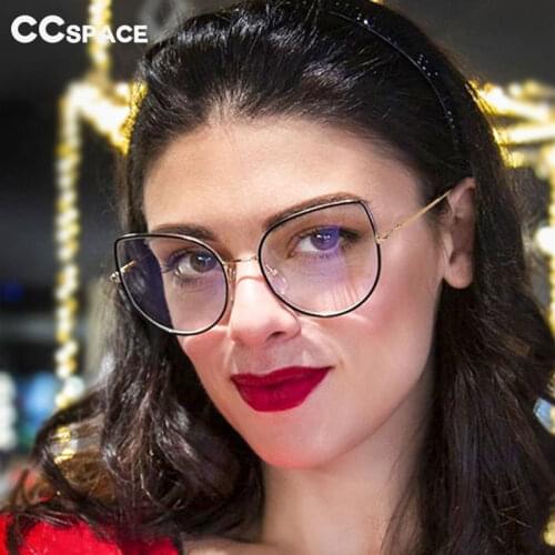 48191 Anti Blue Light Women Optical Glasses Frames Vintage Cat Eye Metal Fashion Computer Glasses