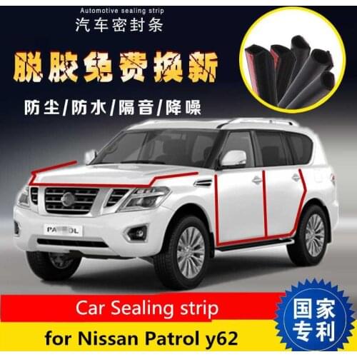 Car seals For Nissan Patrol y62 2012-2021 Door sound barriers Car decoration dust strips modified noise reduction