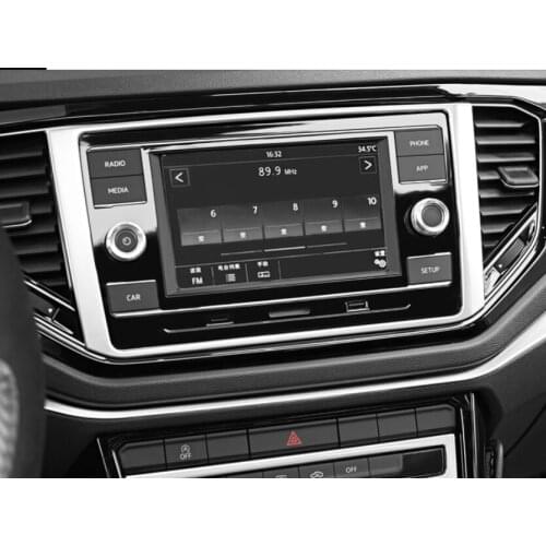 Automobile central control navigation stainless steel decorative frame For Volkswagen T-ROC T ROC 2018 Accessories