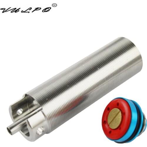 VULPO High Quality Stainless Steel CNC One-Piece Heat Dissipation Cylinder/ Cylinder head piston head Set for Ver. 2/3 airsoft A