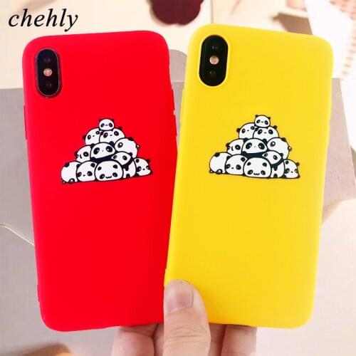 Panda Phone Case for iPhone 6s 7 8 11 12 Mini Plus Pro X XS Max XR SE Cute Cases Soft Silicone Protect Phone Accessories Covers