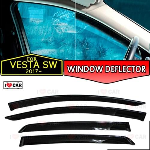 Window deflector for Lada Vesta SW 2017- car window deflector wind guard vent sun rain visor cover car styling decor