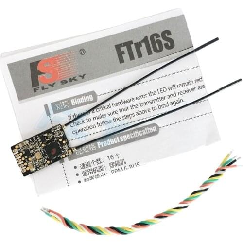 Flysky FTr16S Two-way Dual Antenna i-BUS/S-BUS/PPM Standard Mini Receiver for FS-PL18 Paladin Transmitter