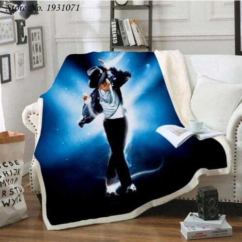 Michael Jackson 3D Printed Fleece Blanket for Beds Thick Quilt Fashion Bedspread Sherpa Throw Blanket Adults Kids 01
