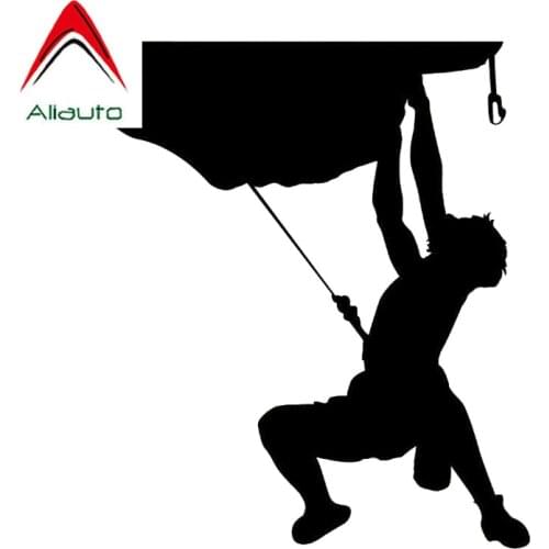 Interesting Climbing Extreme Sport Black/Silver Vinyl Car Sticker Waterproof Sunscreen Auto Accessories,14cm*13cm