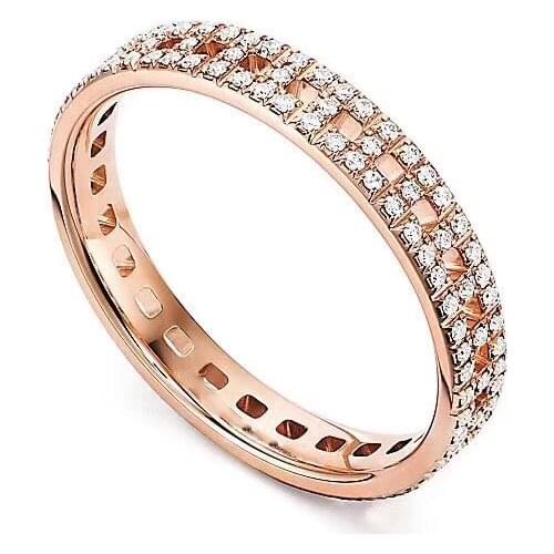 JZ TFB RLLEN high quality 1: 1 original 925 sterling silver rose gold petite ring with logo DIY jewelry for women