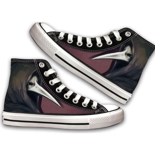 Unisex Anime 3D SCP Foundation Casual Black High Canvas Shoes Plague Secure Contain Protect Flat plimsolls duck shoes Sneakers