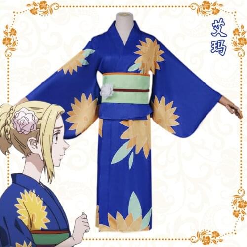Tokyo Revengers Sano Manjiro Cosplay Costumes kimono Full Sets Mens Halloween Anime Tachibana Hinata Tops Dress Suits for Women