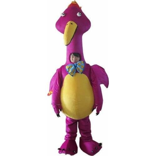 Halloween Head Big Tail Purple Dragon Mascot Costume Cosplay Party Cartoon Game Fancy Dress Adults Advertising Parade Character