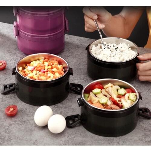 2-3 Layer Leak-proof Student School Japanese Style Bento Box Set Portable Travel Thermal Stainless Steel Lunch Box Container Kid