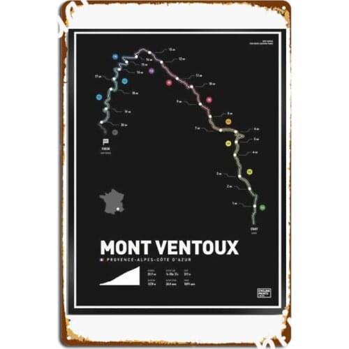 Mont Ventoux Poster Metal Plaque Garage Club Wall Plaque Cinema Kitchen Personalized Tin Sign Poster