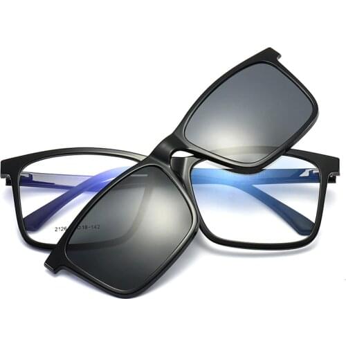 2126 Magnetic Clip Set Lens Men Multi-purpose Frame Frame Optical Glasses Can be equipped with Polarized Sunglasses for Myopia