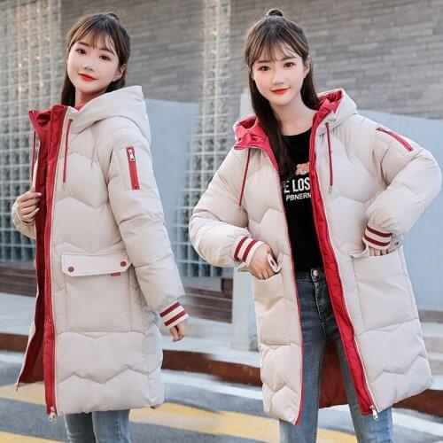 Fashion Womens Winter Clothes Korean Style Loose Cotton Padded Coat Female Student Mid-length Thick Warm Insulated Jacket Parka