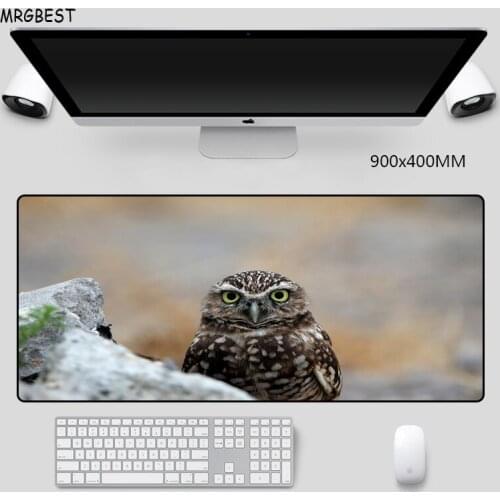 MRGBEST Extended Large Mouse-Pad Cute Owl Pattern Pad Non-slip Nature Softy Rubber with Locking Edge Desk Mat for LOL DOTA Games