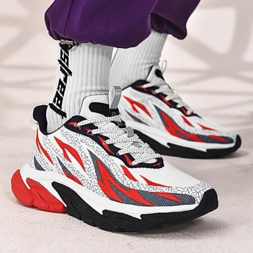 Mens Running Sneakers Comfortable and Breathable Casual Shoes Outdoor Non-slip Lace-up Jogging Shoes