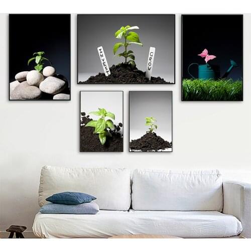 Wall Art Canvas Painting Green Plants Nordic Style Posters And Prints Natrual Landscape Wall Pictures For Living Room Decor