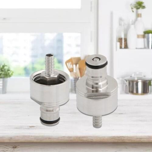 Stainless Steel Carbonation Cap Counter Pressure Bottle Filling with 5/16" Barb Ball Lock Type CO2 Coupling Carbonate Soda Beer