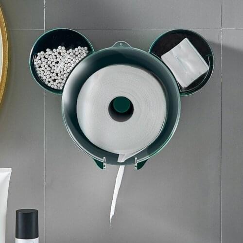 Mickey Disposable Facial Towel Storage Box Wall-mounted Perforation-Free Cleansing Towel Shelf Bathroom Wall-mounted Box