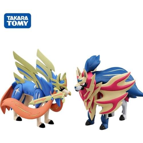 Pokemon Figures Takara Tomy Sword and Shield Zacian Zamazenta V Action Figure PVC Collection Model Dolls Kids Girls Boys Toys