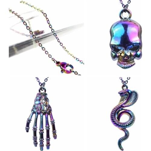 Snake/Punk Necklaces For Womens Jewelry Gift Men Link Chain Around The Neck Cross/Skull Pendant Necklace Choker Statement 2021