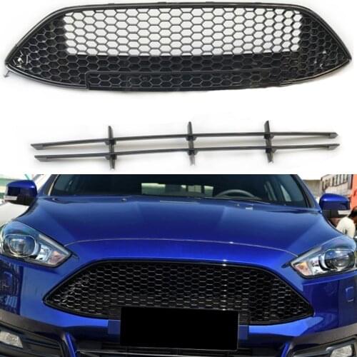 Front Bumper Grill Upper Lower Grille Fit For Ford Focus ST 2015 2016 2017 2018