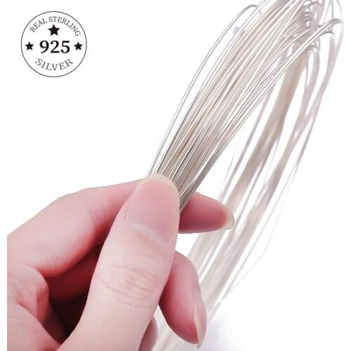 1m/lot 925 Sterling Silver Wire For DIY Bracelet Necklace Jewelry Jewelry Craft Accessories Colorfast Beading Wire Cord String