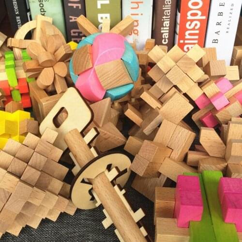 Unpack The Toy 3d Wood Puzzles IQ Brain Teaser Wooden Interlocking Game Toy Jigsaw Intellectual Learning Educational For Adults
